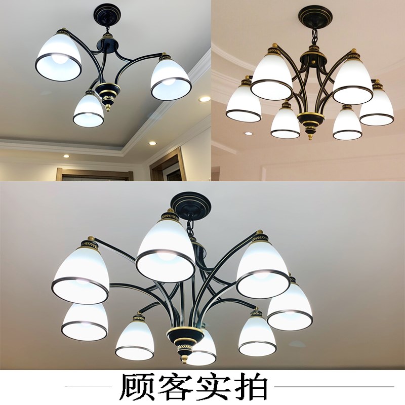 美式乡村客厅吊灯复古简约主卧室高档餐厅灯温馨创意家用商用灯饰