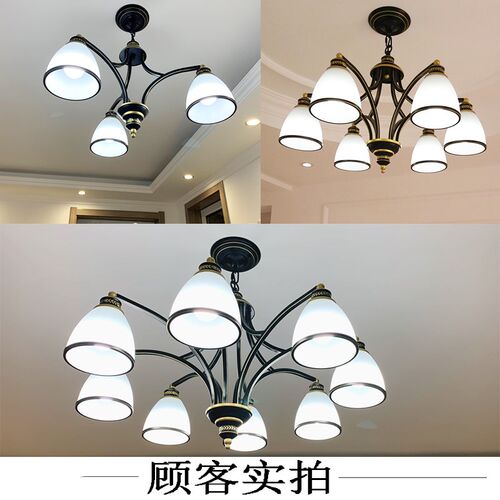 美式乡村客厅吊灯复古简约主卧室高档餐厅灯温馨创意家用商用灯饰