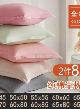 抱枕套不含芯纯棉50大号65x65cm全棉60沙发靠背套55正方形枕头套