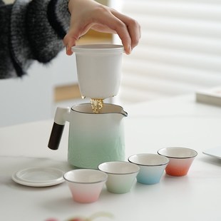 旅行茶具套装 户外便携式 露营随身泡茶壶一壶四杯会议商务伴手礼物