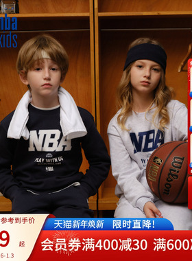 nbakids童装2025秋冬新款男女童印花T恤长袖儿童卫衣K253TS030P