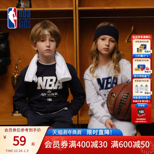 儿童卫衣K253TS030P 男女童印花T恤长袖 nbakids童装 2025秋冬新款