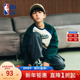 新款 nbakids童装 2025秋季 男女童休闲圆领卫衣加绒撞色K254TS080P