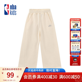 加绒保暖直筒裤 nbakids童装 女童休闲长裤 新款 K254TP630P 2025冬季