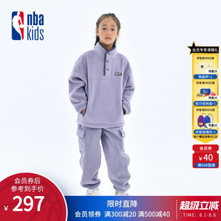 男女童長袖 套裝 秋季 兒童毛絨衛(wèi)衣褲 子K244ST010P 新款 nbakids童裝