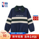 新款 nbakids童装 2025冬季 男女童休闲翻领加绒卫衣撞色K254TS100P