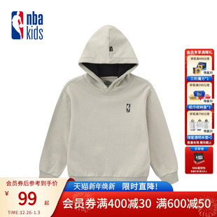 上衣百搭K254TH050P 男女童连帽卫衣儿童长袖 nbakids童装 2025冬季