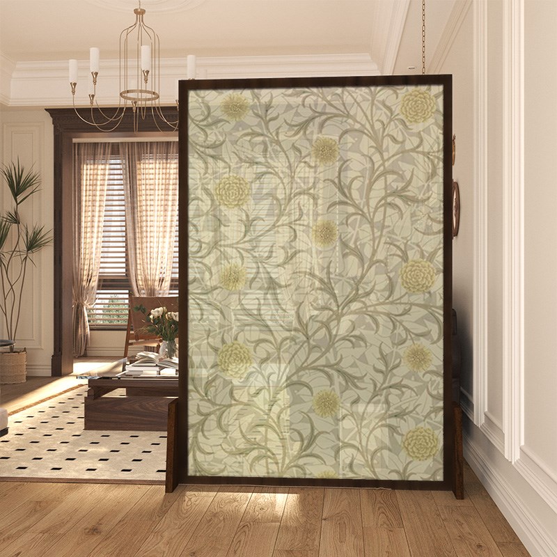 美式乡村欧式实木屏风隔断装饰客厅酒店玄关遮挡立体抽象移动座屏