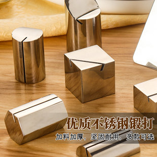 实心不锈钢台号牌架婚庆餐牌桌号夹 酒店会议牌宴会席位台卡菜牌