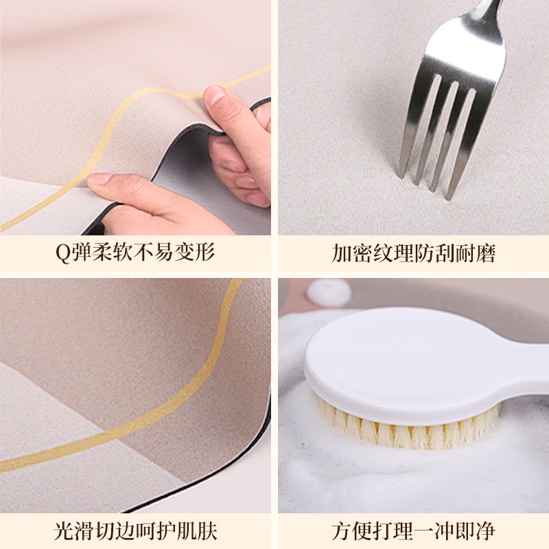 轻奢厨房地垫防滑防油可擦免洗吸水脚垫子防脏整铺专用防污l形