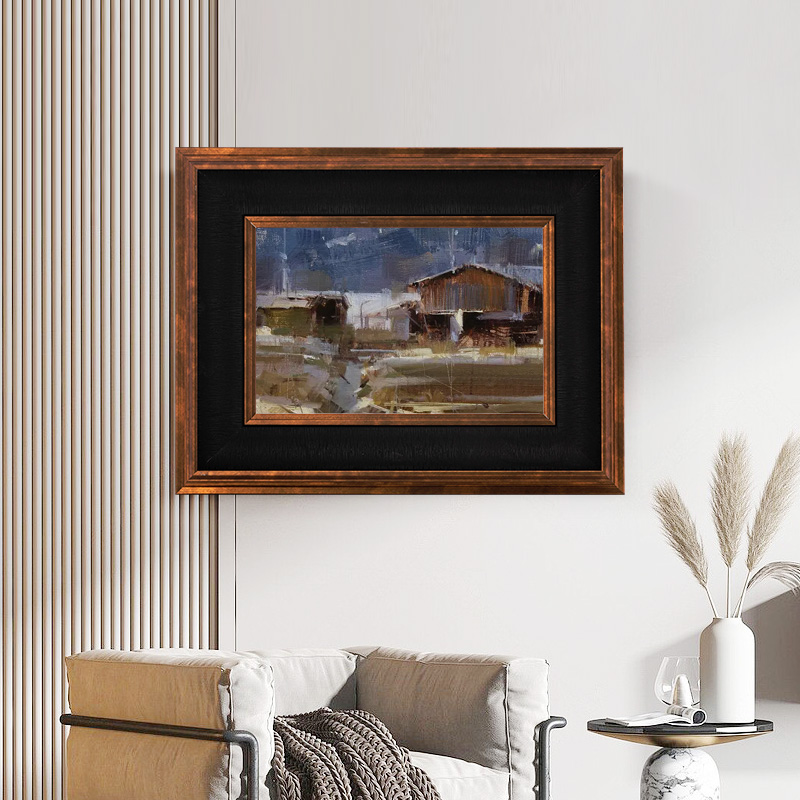 欧式复古油画外框古典数字油画框相框丙烯画框装裱定制装饰画外框图片