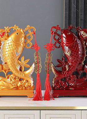 创意轻盈家居工艺品客厅酒柜玄关装饰开业乔迁礼品连年有余鱼摆件