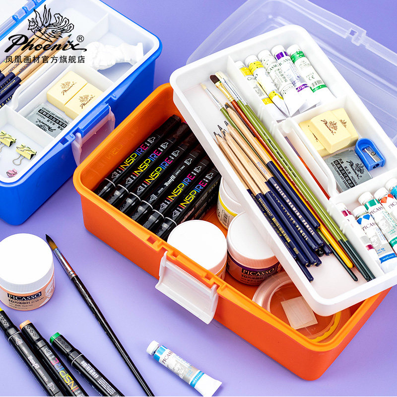 凤凰画材多功能工具箱水粉颜料工具箱美术工具箱水粉画画颜料箱丙,文具电教/文化用品/商务用品,水粉颜料,淘宝优惠券,粉丝福利购,淘宝优惠卷