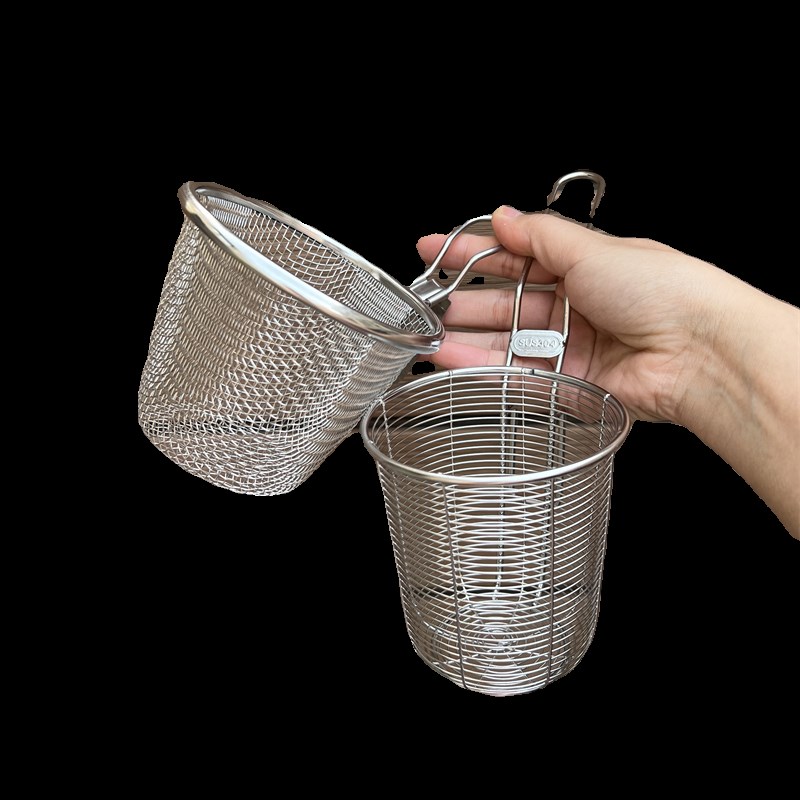 304不锈钢漏筐火锅漏勺专用家用挂边粉篱捞面勺漏网油炸过滤网篮