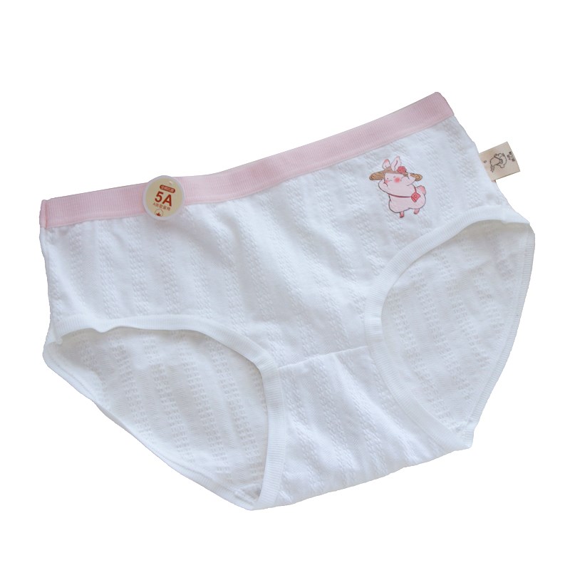5条A类婴儿棉女士内裤纯棉5A全裤抗菌可爱卡通少女学生中腰三角裤