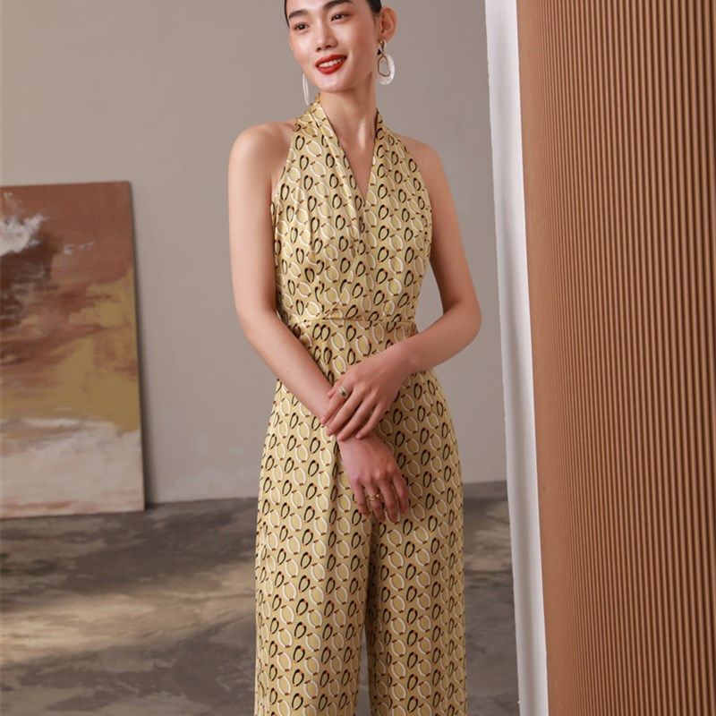 2023新款女夏春连衣体裤高腰时尚级感高端显瘦裤管阔长裤超真丝段,女装/女士精品,休闲裤,淘宝优惠券,粉丝福利购,淘宝优惠卷