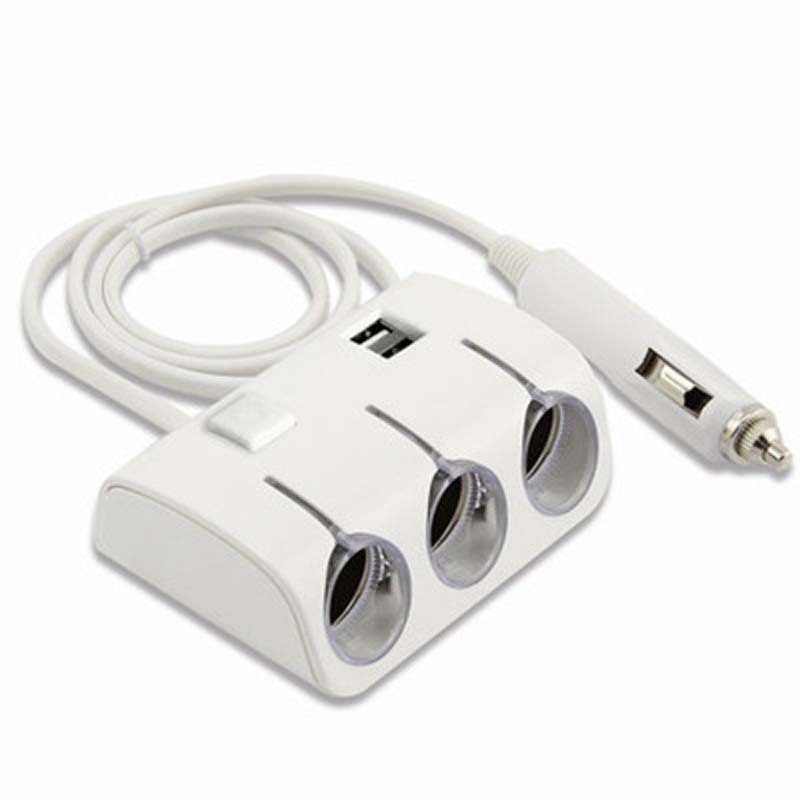 车用点烟器usb转换头多功能一拖三手机头电源分配器车载12V充电器