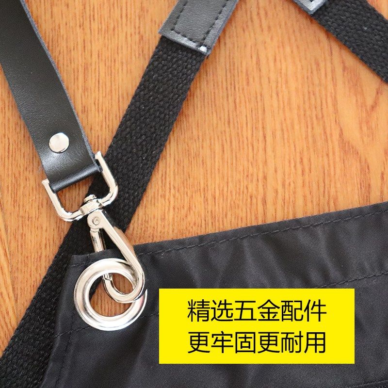 美发师防水围裙定制logo宠物店洗澡纹身师烧烤店防油背带工作服女