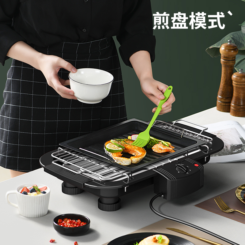 电烧烤炉电烤用具烤串架家用烤炉盘室内烤盘羊肉串机无烟烤肉架子