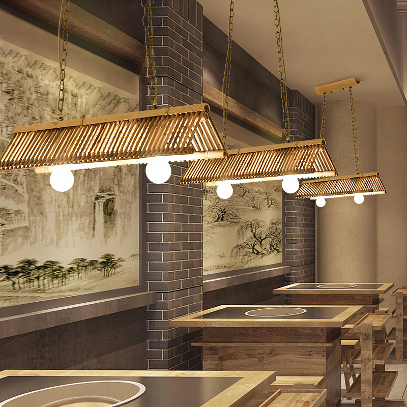 新中式复古禅意竹编竹艺装饰灯茶室民宿客栈竹灯创意饭厅卡座吊灯