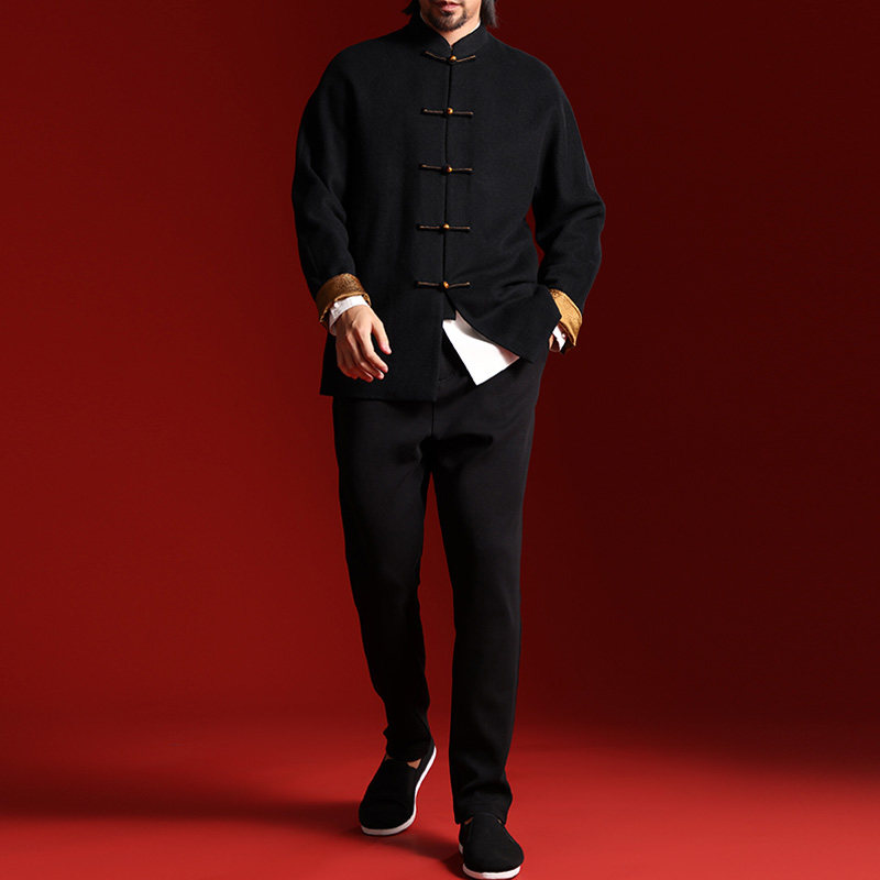 羊毛唐装男秋装大衣中式宴会礼服毛呢外套汉服盘扣上衣国风男装,男装,唐装,淘宝优惠券,粉丝福利购,淘宝优惠卷