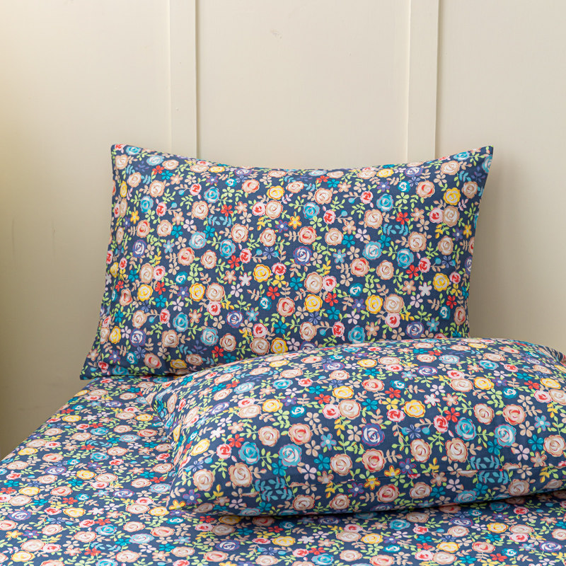 加厚加密纯棉斜纹软枕套一对装全棉48x74单人成人床上枕头套包邮