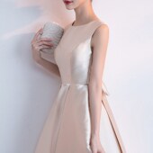 法式 显瘦气质连衣裙伴娘服平时可穿 宴会短款 小礼服女2024新款 夏季