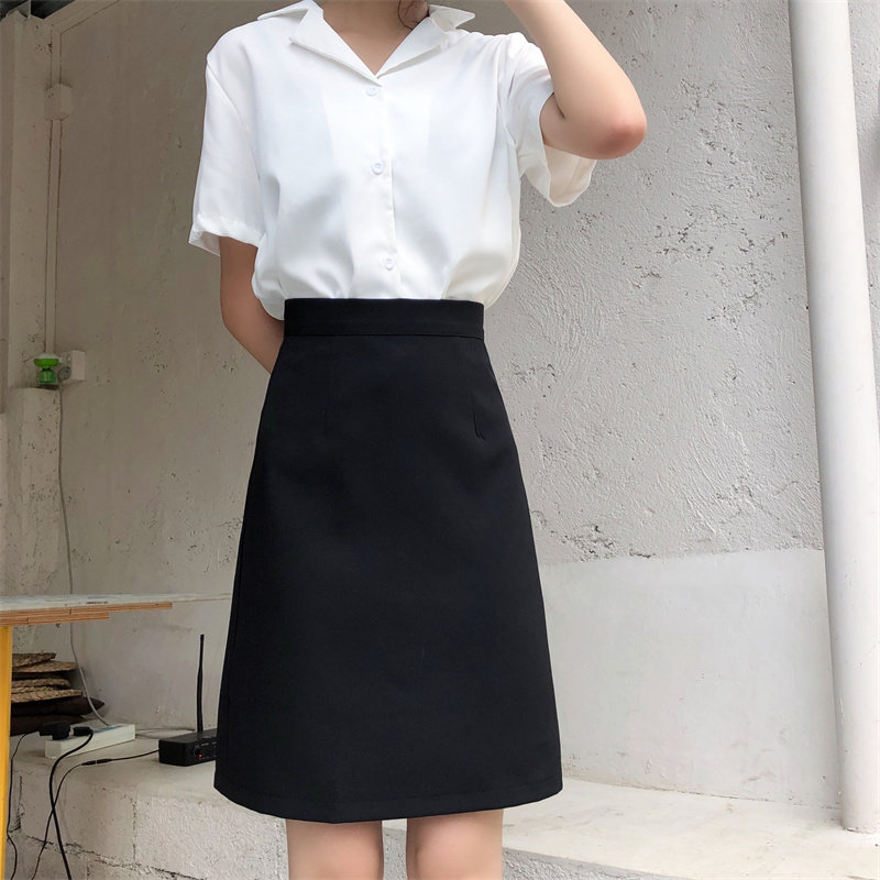 大码半身裙女遮胯显瘦a字包臀裙胖mm百搭西装高腰职业工装裙200斤