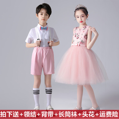 六一儿童合唱演出服中小学生诗歌朗诵幼儿园毕业照表演蓬蓬裙礼服