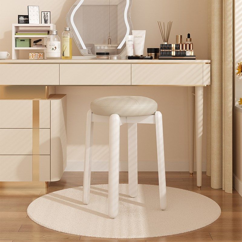 实木凳子家用加厚可叠放圆凳奶油风客厅餐桌备用高板凳简约化妆椅,住宅家具,矮凳,淘宝优惠券,粉丝福利购,淘宝优惠卷