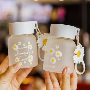 小玻璃杯磨砂便携带可爱小巧网红水杯女生随身高颜值小号迷你杯子