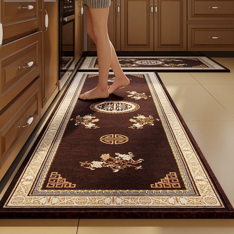 新中式厨房地垫多尼尔提花地毯防油防滑长条吸水脚垫耐脏入户门垫,居家布艺,厨房地垫,淘宝优惠券,粉丝福利购,淘宝优惠卷