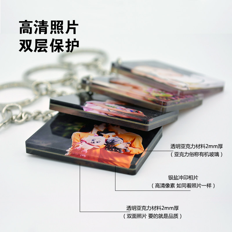 双面照片钥匙扣挂件定制相片diy生日礼物情侣书包挂饰女可爱汽车,节庆用品/礼品,钥匙扣,淘宝优惠券,粉丝福利购,淘宝优惠卷