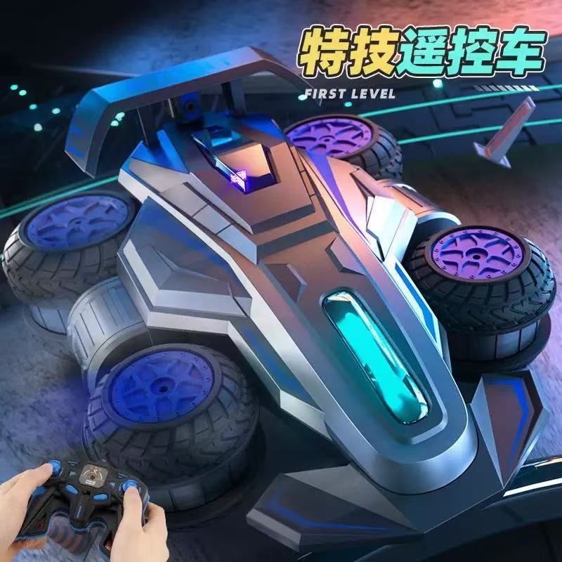 特技变形遥控车360°旋转侧立行走翻滚高速漂移灯光音乐儿童玩具