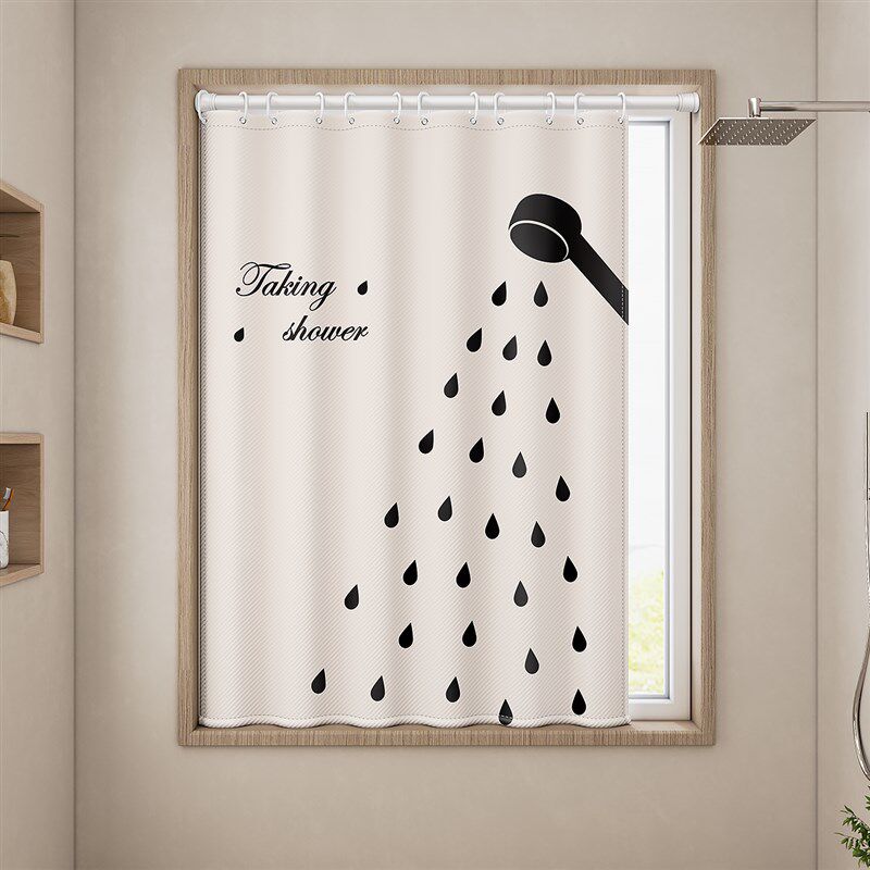 卫生间窗帘防走光防水布厕所窗户专用免打孔浴室洗澡防窥遮挡帘
