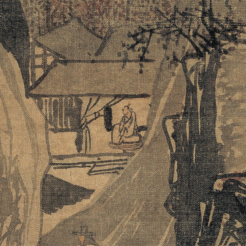 唐寅 骑驴归思图 山水人物 国画立轴 墙面装饰 艺术微喷 高清复制