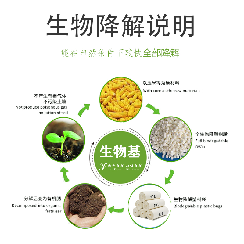 10L加厚可全生物降解环保垃圾袋家用小号厨余塑料袋白色工厂定制