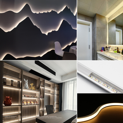 24V低压裸板led灯带自粘20米无压降12V三色软灯条线形3500K光源