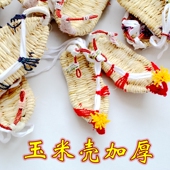 儿童夏季 系带个性 复古麻鞋 纯手工草编红军草鞋 舞台表演道具稻草鞋