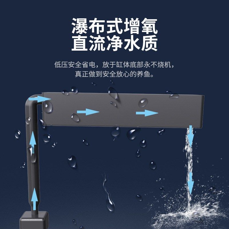 鱼缸过滤盒多功能增氧过滤器乌龟缸过滤内置顶部过滤上置静音