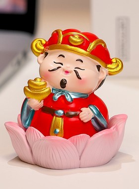 2025新年五路财神家居摆件月老观音办公桌面工位装饰品国潮风手办