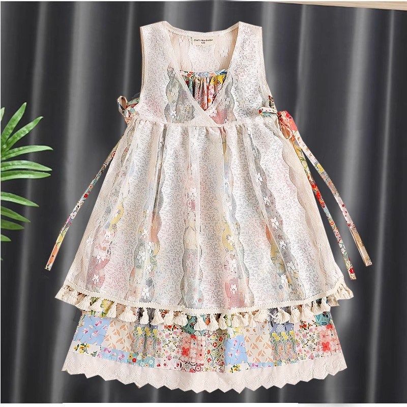 女童吊带背心裙两件套夏装女大童儿童裙子小女孩公主裙夏季连衣裙