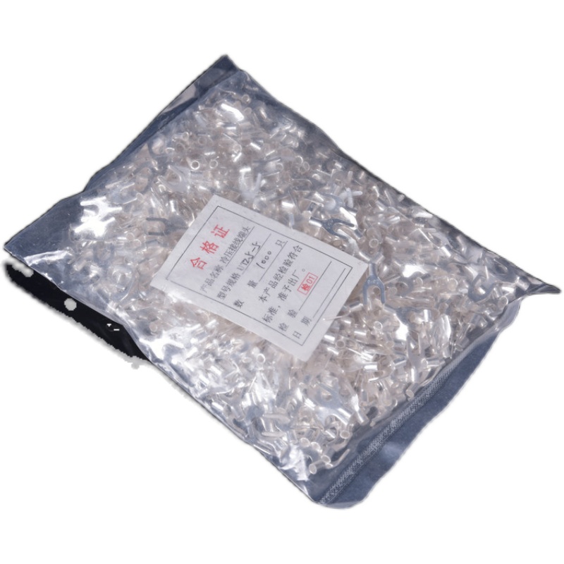 紫铜焊口 UT叉型裸端头UT2.5-5 Y型接线端子U型铜端子镀银 1000只