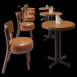 实木奶茶店咖啡厅桌椅组合幸运商用休闲甜品店西餐厅餐饮卡座沙发