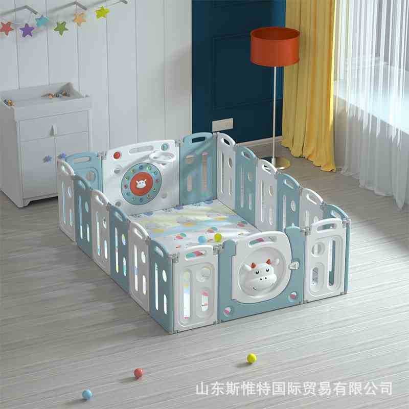 工厂直销生肖牛儿童游戏塑料折叠围栏婴儿家P用防护栏爬爬垫栅栏
