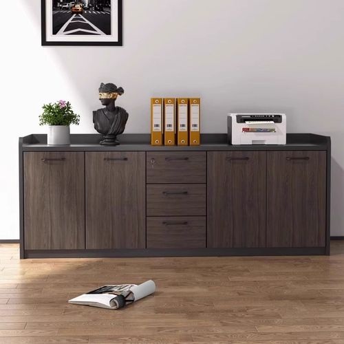 办公室茶水柜文件柜木质r带锁抽屉资料落地隔断边柜定制办公柜矮