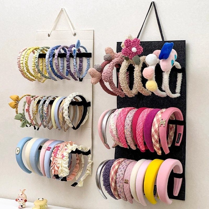 发箍收纳神器壁挂大容量上墙儿童发箍饰品挂袋家用眼镜发饰展示架
