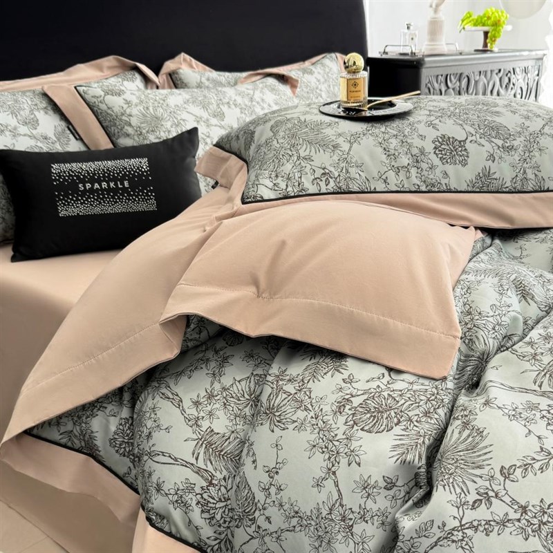 高端轻奢A类200支长绒棉四件套纯棉活J性印花被套纯棉裸睡床上用