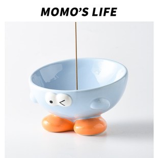 可爱香插陶瓷线香底座卡通香插防掉灰香座香盘小众香薰托盘礼物