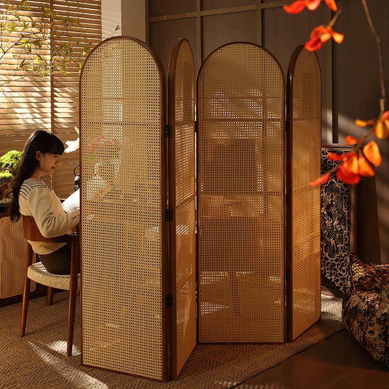 中复古实木藤编屏风客厅隔断墙卧室可移动新中式玄关入户遮挡折叠,3C数码配件,USB多功能数码宝,淘宝优惠券,粉丝福利购,淘宝优惠卷